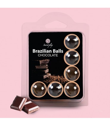 SECRET PLAY BOLAS LUBRICANTES BESABLES BRAZILIAN BALLS SABOR A CHOCOLATE 6 x 4GR