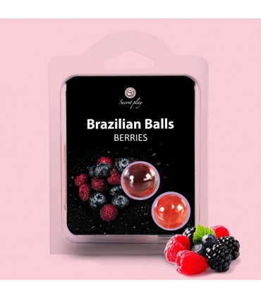 SECRET PLAY BOLAS LUBRICANTES BESABLES BRAZILIAN BALLS SABOR A FRUTAS DEL BOSQUE 2 x 4GR