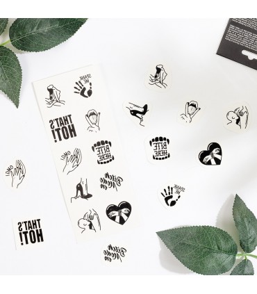SECRET PLAY SET DE 10 TATTOOS TEMPORALES - KINKY COLLECTION CHIC TATTOO SECRET PLAY