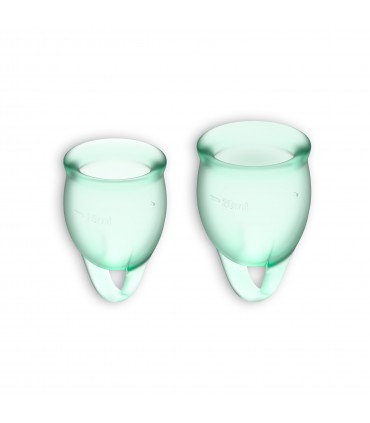SATISFYER CONJUNTO DE 2 COPAS MENSTRUALES FEEL CONFIDENT SATISFYER VERDE CLARO