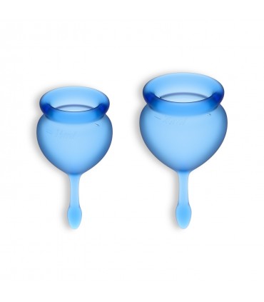 SATISFYER CONJUNTO DE 2 COPAS MENSTRUALES FEEL GOOD SATISFYER Azul Oscuro