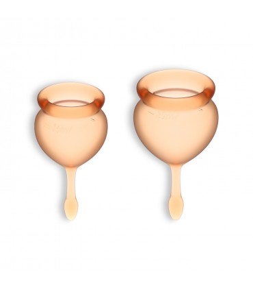 SATISFYER CONJUNTO DE 2 COPAS MENSTRUALES FEEL GOOD SATISFYER NARANJA