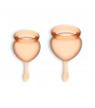 CONJUNTO DE 2 COPAS MENSTRUALES FEEL GOOD SATISFYER NARANJA