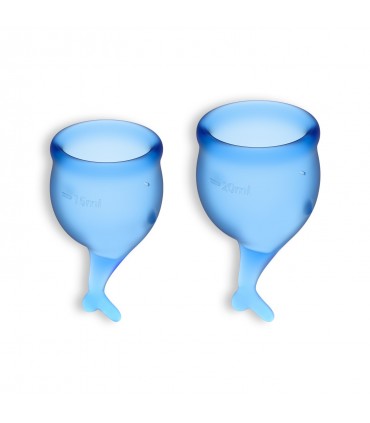 SATISFYER CONJUNTO DE 2 COPAS MENSTRUALES FEEL SECURE SATISFYER Azul Oscuro