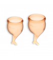 CONJUNTO DE 2 COPAS MENSTRUALES FEEL SECURE SATISFYER NARANJA