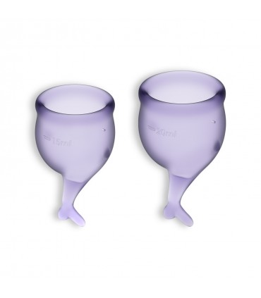 SATISFYER CONJUNTO DE 2 COPAS MENSTRUALES FEEL SECURE SATISFYER LILA