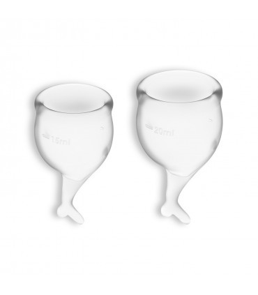 SATISFYER CONJUNTO DE 2 COPAS MENSTRUALES FEEL SECURE SATISFYER TRANSPARENTE