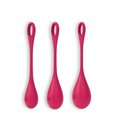 SATISFYER CONJUNTO DE 3 BOLAS KEGEL YONI POWER 1 SATISFYER ROJAS