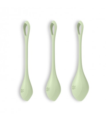 SATISFYER CONJUNTO DE 3 BOLAS KEGEL YONI POWER 2 SATISFYER VERDES