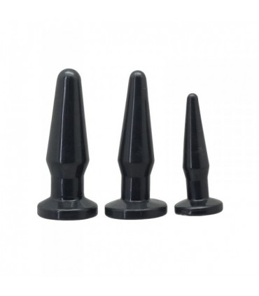 TOYZ4LOVERS CONJUNTO DE 3 PLUGS ANALES TIMELESS ANAL PLUGS NEGROS
