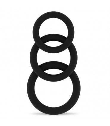 SONO CONJUNTO DE ANILLOS PARA EL PENE SONO Nº25 COCKRING SET NEGRO