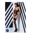 CORSÉ Y TANGA HEIDI NEGRO DEVIL COLLECTION PASSION
