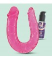 DEEP DIVER DILDO DOBLE CON LUBRICANTE ANAL 50ML CRUSHIOUS ROSA