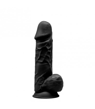 SILEXD DILDO REALISTA DUAL DENSITYCON TESTÍCULOS NEGRO MOD. 4 8.5"