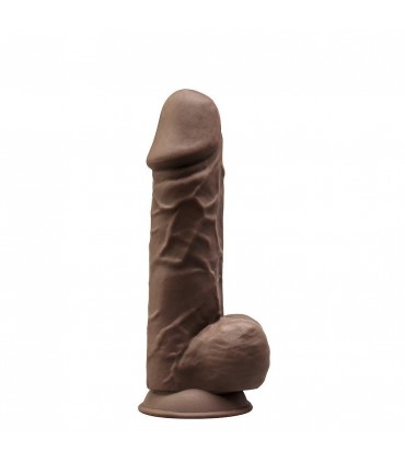 SILEXD DILDO REALISTA DUAL DENSITYCON TESTÍCULOS MARRON MOD. 4 8.5" SILEXD