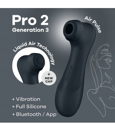 SATISFYER ESTIMULADOR PRO 2 GEN 3 SATISFYER CON CONNECT APP NEGRO