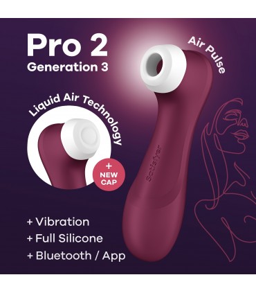 SATISFYER ESTIMULADOR PRO 2 GEN 3 SATISFYER CON CONNECT APP ROJO TINTO