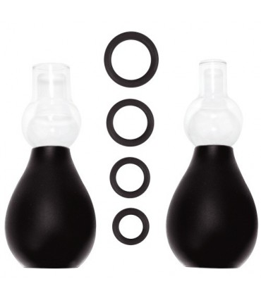 OUCH! KIT SUCCIONADOR DE PEZONES NIPPLE ERECTOR SET NEGRO