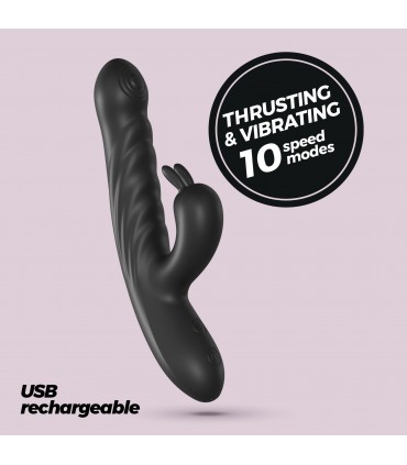 CRUSHIOUS LAPIN VIBRADOR CONEJO RECARGABLE CON EMPUJE NEGRO CRUSHIOUS