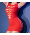 MINI-VESTIDO CR-4622 CHILIROSE ROJO