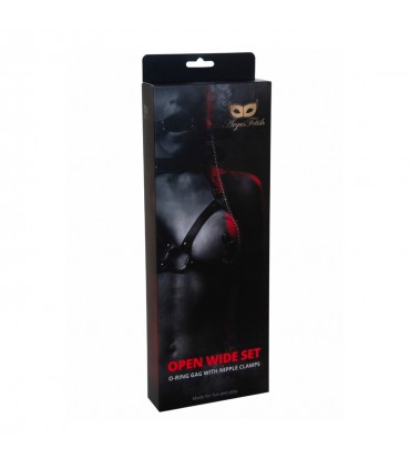 ARGUS TOYS MORDAZA DE ANILLO CON PINZAS PARA PEZONES OPEN WIDE SET ARGUS FETISH ARGUS TOYS