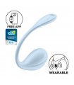 HUEVO SMOOTH PETAL CONNECT APP - WEARABLE COUPLE VIBRATOR - AZUL SATISFYER