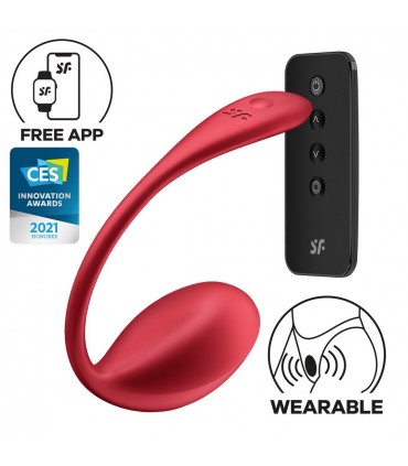 SATISFYER HUEVO VIBRADOR CON APLICACIÓN SHINY PETAL CONNECT APP ROJO SATISFYER