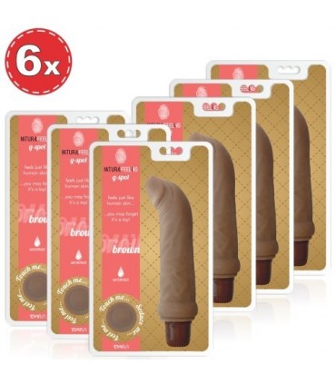 TOY4FUN PACK CON 6 VIBRADORES NATURAL FEELING G-SPOT BROWN