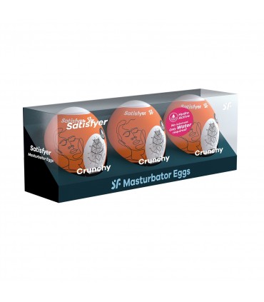 SATISFYER PACK DE 3 MASTURBADOR MASTURBATOR EGG CRUNCHY SATISFYER