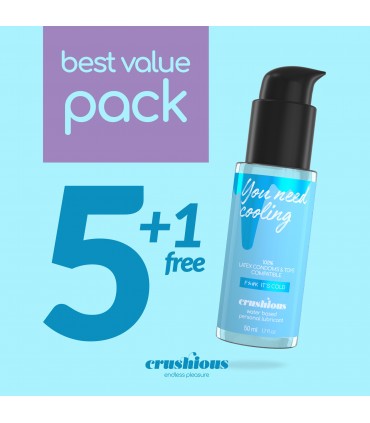 CRUSHIOUS PACK DE 5 LUBRICANTES CON EFECTO FRÍO 50 ML CRUSHIOUS + 1 GRATIS