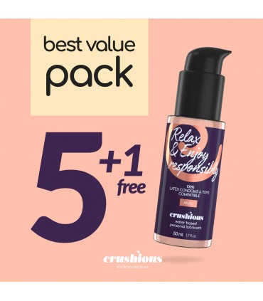 CRUSHIOUS PACK DE 5 LUBRICANTES PARA USO ANAL 50 ML CRUSHIOUS + 1 GRATIS