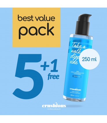 CRUSHIOUS PACK DE 5 LUBRICANTES A BASE DE AGUA 250 ML CRUSHIOUS + 1 GRATIS
