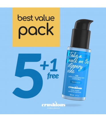 CRUSHIOUS PACK DE 5 LUBRICANTES A BASE DE AGUA 50 ML CRUSHIOUS + 1 GRATIS