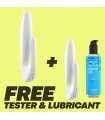 PACK EXCLUSIVO VIBRADOR RECARGABLE J2 OVO BLANCO CON REGALO DE TESTER Y LUBRICANTE CRUSHIOUS 250ML