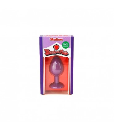 CANDY LUST PLUG ANAL DE SILICONA CON JOYA MORADO CANDY LUST