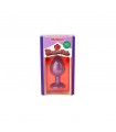 PLUG ANAL DE SILICONA CON JOYA MORADO CANDY LUST