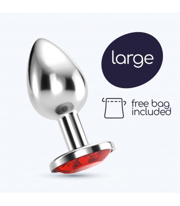 CRUSHIOUS PLUG ANAL JOYA BIJOU ROJO GRANDE CRUSHIOUS CON BOLSA ATERCIOPELADA GRATIS