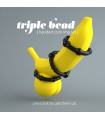CONJUNTO DE ANILLOS DE PENE TRIPLE BEAD NEGROS CRUSHIOUS
