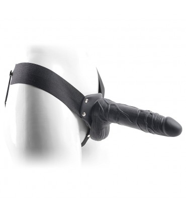 TOYZ4LOVERS STRAP-ON HUECO CON TESTICULOS REAL RAPTURE AIR FEELING 8" NEGRO
