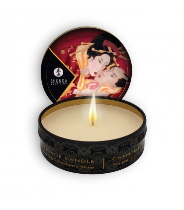 SHUNGA EROTIC ART VELA DE MASAJE SHUNGA CAVA Y FRESA 30ML