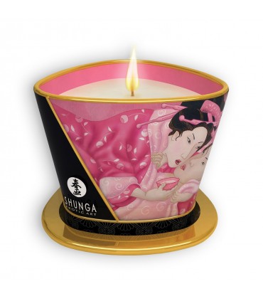 SHUNGA EROTIC ART VELA DE MASAJE SHUNGA APHRODISIA PÉTALOS DE ROSA 170ML