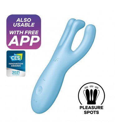 SATISFYER VIBRADOR THREESOME 4 CON APP SATISFYER AZUL
