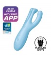 VIBRADOR THREESOME 4 CON APP SATISFYER AZUL