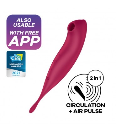 SATISFYER VIBRADOR TWIRLING PRO SATISFYER CON APLICACIÓN CONNECT ROJO