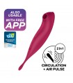 VIBRADOR TWIRLING PRO SATISFYER CON APLICACIÓN CONNECT ROJO
