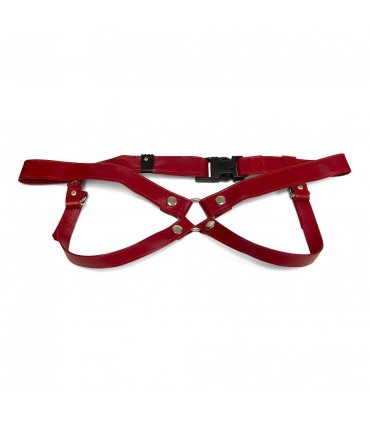 LULU LAFEM ARNÉS ARTESANAL DE CUERO ROJO 3 CM/ L LULÚ LAFEM